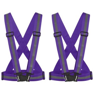 Unique Bargains Reflective Vest Adjustable High Visibility Safety Vest for Cycling Running Walking 2Pcs - 1 of 4