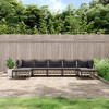 vidaXL Poly Rattan Anthracite Patio Lounge Set - 7 Piece Garden Furniture with Gray Cushions, Comfortable Seating for Outdoors, Terrace, Deck Area - 2 of 4