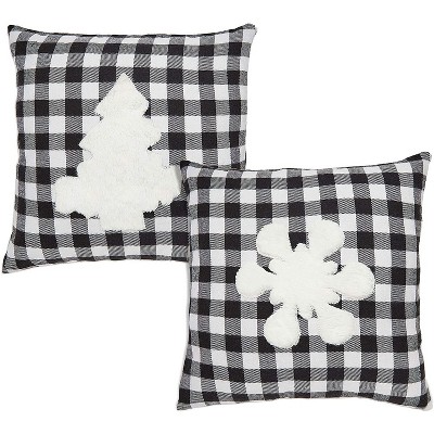 Okuna Outpost Buffalo Check Pillow Covers, Christmas Decorations (18 x 18 in, 2-Pack)