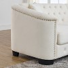GDFStudio James Velvet Upholstered Tufted Chesterfield 3-Seater 77" Sofa with Nailhead - 4 of 4