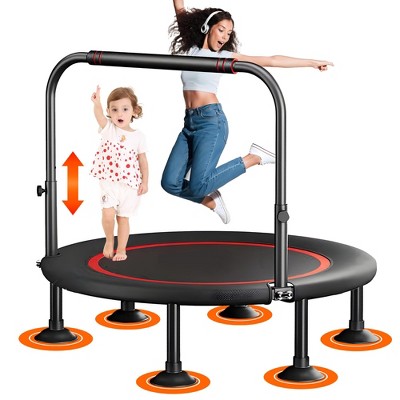 Musment 40" Foldable Mini Fitness Trampoline, Fitness Rebounder with Adjustable Foam Handle