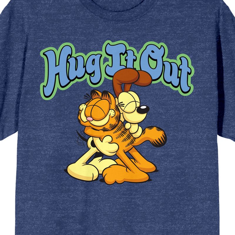 Garfield Hug It Out Crew Neck Short Sleeve Navy Women's T-shirt, 2 of 4