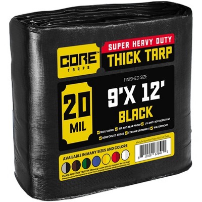 Core Tarps Heavy Duty 20 Mil Tarp Cover, UV Resistant, Rip Proof for Roof, Camping, Patio, Pool, Boat
