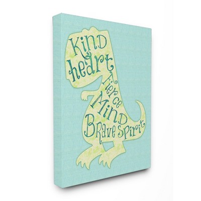 Kind Heart Dinosaur Silhouette Oversized Stretched Canvas Wall Art (30"x40"x1.5") - Stupell Industries