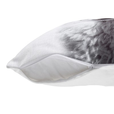 White Alpaca Print Polyester Euro Throw Pillow Cover, 18x18