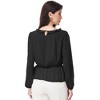 Anna-Kaci Women's Long Sleeve Blouse with Ruffle Neckline and Cinched Waist Detail - 3 of 4