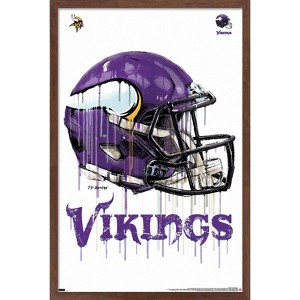 Trends International NFL Minnesota Vikings - Drip Helmet 20 Framed Wall Poster Prints - 1 of 4