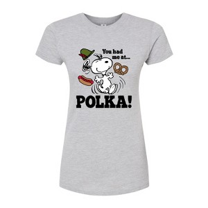 Women's - Peanuts - You Had Me At Polka Fitted Graphic T-Shirt - 1 of 4