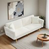 79 inch corduroy sofa bed, foldable double sofa bed with folding armrests, suitable for living rooms - Leovsnove - 3 of 4