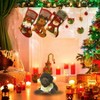 3PCS 18 inch Classic Large Stockings Santa Snowman Reindeer Xmas Family Holiday Party Decorations Red Green White Soft - 3 of 4