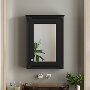 Sapphtopaz Modern Wall Mounted Bathroom Cabinet with Mirror Wooden Medicine Cabinet with Door & Adjustable Shelf Bathroom Mirrored Wall Cabinet - 1 of 4