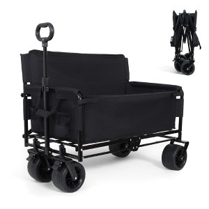 NAYSAYE Wagon 3-in-1 Convertible Folding Utility Cart with Bench Seat for Outdoor Adventures, 37"*24.02"*40.94" - 1 of 4