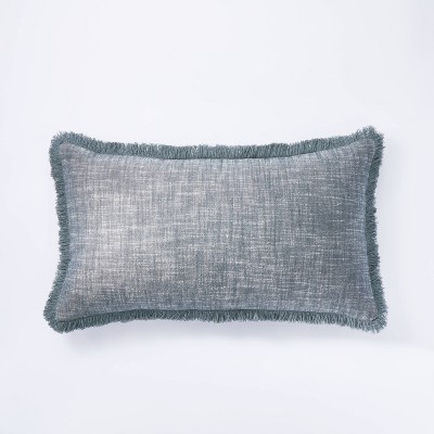 Oversized Woven Textured Lumbar Throw Pillow Blue - Threshold™ designed with Studio McGee