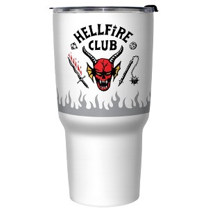 Stranger Things Hellfire Club Demon Logo  Stainless Steel Tumbler w/Lid - White - - 1 of 3