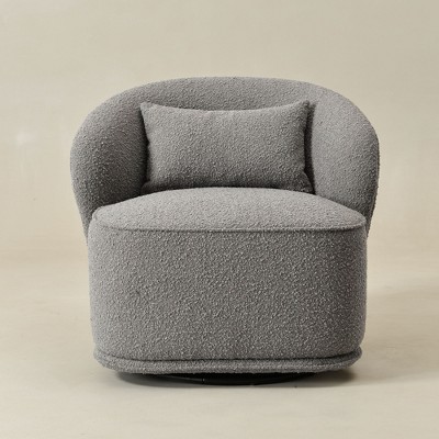 KINWELL Modern Boucle Upholstered 360° Swivel Accent Chair