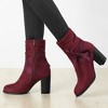 Allegra K Women's Casual Chunky Heel Ankle Boots - 2 of 4