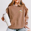 Embroidered White Pumpkins - Womens Lightweight Garment Dyed Sweatshirt - 3 of 3