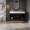 39.4'' Floating Bathroom Vanity with Ceramic Sink, Wall Mounted Modern Cabinet with Soft Close Drawers & Marble Top-3irtyhousy - 3 of 4
