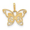 Black Bow Jewelry 14k Yellow Gold & CZ Polished Butterfly Pendant, 16mm (5/8 inch) - 3 of 4