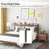 King Size Headboard, Headboard with 2 Outlets and 4 USB Ports, Adjustable Height, Storage Rack, Easy Assembly, Rustic Brown and Black - 4 of 4