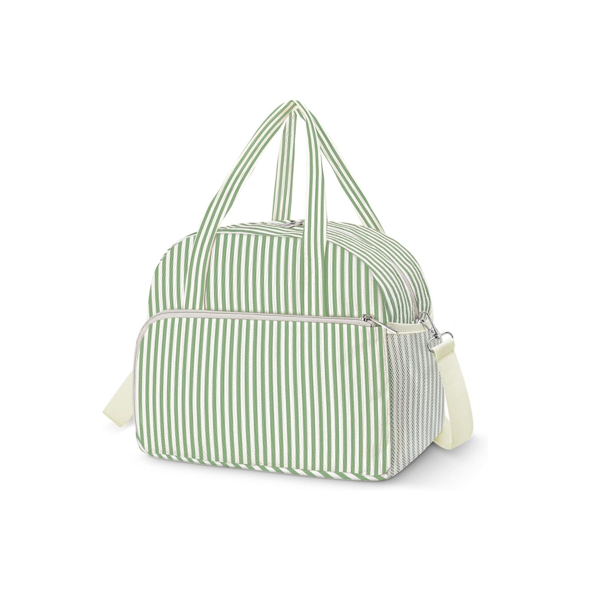 Reusable Cute Lunch Pail Bag, 10L. Leakproof Insulated Tote for Work, Travel, or Office. 13L Corduroy Green B-Corduroy