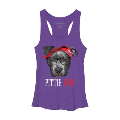 Women's Design By Humans Mother's Day Pittie Mom Pitbull Dog Lovers By dandingroz Racerback Tank Top