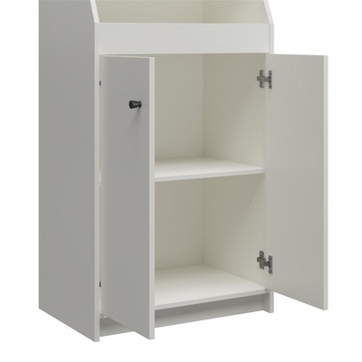 White High-Density Fiberboard 2 Door Storage Tower