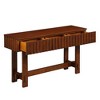 CAVINAS 52" Farmhouse Console Table with 3 Fluted Drawers,Sofa Table with Solid Wood Legs,Mid-Century Entryway Table for Living Room,Hallway - 2 of 4