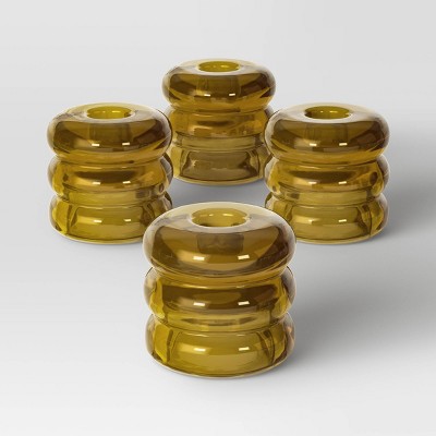 4pk Bubble Glass Taper Candle Holder - Room Essentials™