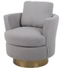 Teddy Fabric Swivel Bucket Chair, Living Room Armchair with Gold Metal Base - ModernLuxe - 2 of 4