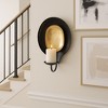 Decorative Round Wall Candle Sconce - Contemporary Metal Wall Candle Holder for Home Decor - Versatile Hanging Wall Candle Scones - Black & Gold - 3 of 4