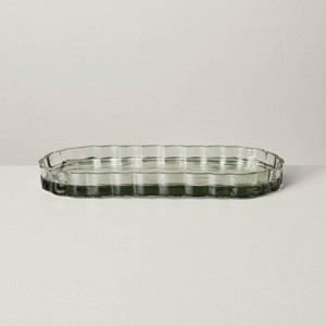 Fluted Glass Bathroom Tray Light Green - Hearth & Hand™ with Magnolia - 1 of 4