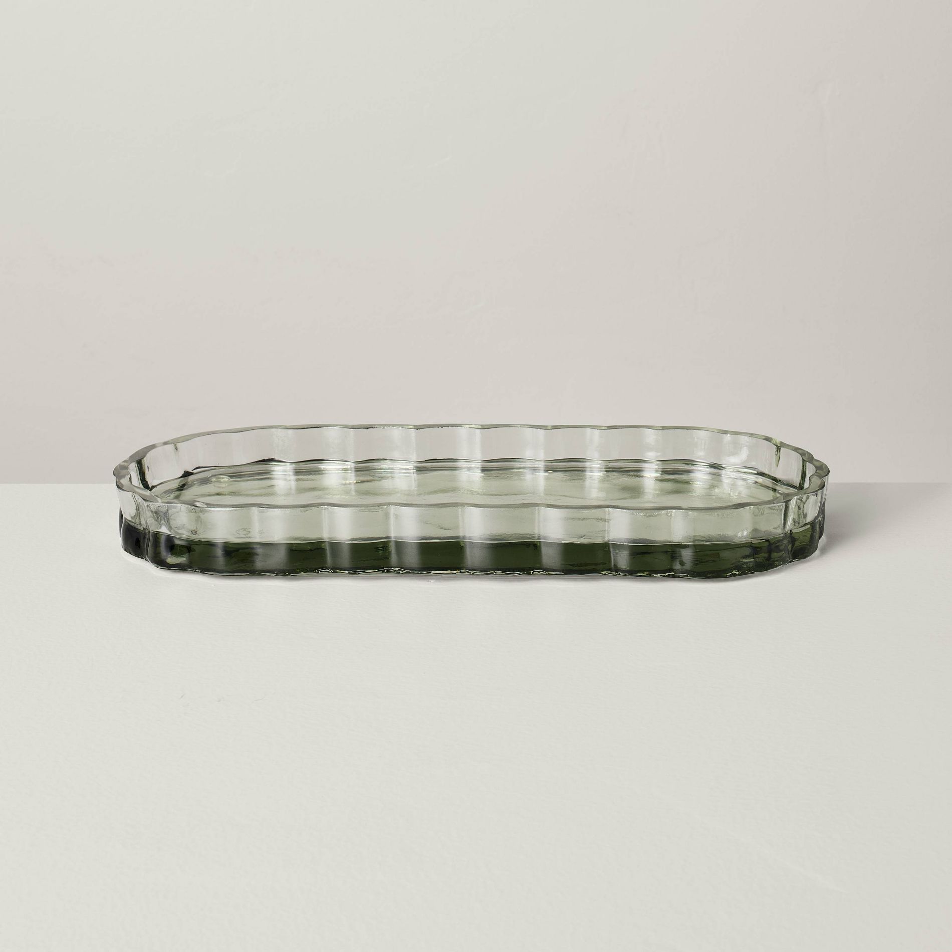 Fluted Glass Bathroom Tray Light Green - Hearth & Hand™ with Magnolia