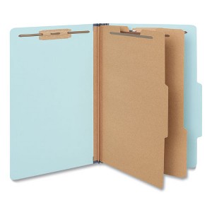 Universal Six-Section Classification Folders, Heavy-Duty Pressboard Cover, 2 Dividers, 6 Fasteners, Legal Size, Light Blue, 20/Box - 1 of 4