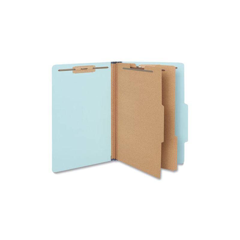 Universal Six-Section Classification Folders, Heavy-Duty Pressboard Cover, 2 Dividers, 6 Fasteners, Legal Size, Light Blue, 20/Box, 1 of 5