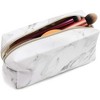 Glamlily White Marble Printed Cosmetic Travel Pouch Set for Makeup Supplies (2 Pack) - 3 of 4
