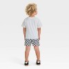 Toddler Boys' 2pc Hot Wheels T-Shirt & Checkered Shorts Set - Off-White - 2 of 4