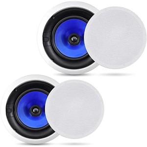 Pyle 8” High-Performance In-Wall / In-Ceiling Speakers, 300W, Dual 2-Way Stereo System, Poly Cone Woofer, Pivoting Tweeters, Pair - 1 of 4