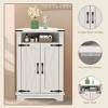 Corner Bathroom Cabinet, Small Corner Cabinet with Barn Doors and Adjustable Shelf, Farmhouse Bathroom Table for Small Spaces Kitchen Living Room - 2 of 4