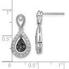 Black Bow Jewelry White & Black Diamond Teardrop Dangle Earrings in Sterling Silver - 4 of 4