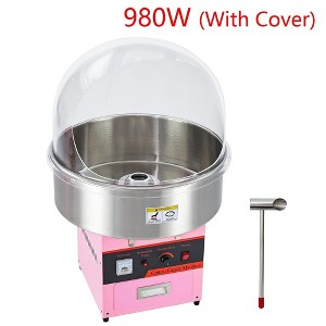 Electric Cotton Candy Machine Commercial Floss Maker With Sugar Scoop & Cover Pink - 1 of 4