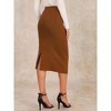 INSPIRE CHIC Women's High Waist Stretchy Rib Knit Slit Hem Pencil Bodycon Sweater Skirt - 4 of 4