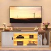 Bestier Modern TV Stand for up to 65" TVs Gaming Entertainment Center with Adjustable Shelves for PS5 - 58 inches，Bright White - 2 of 4