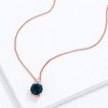 Slickblue Dazzling Peacock Green Pendant Necklace – 3.1CT Round CZ, Silver/Rose Gold Finish, 18” + 2” Extender - 3 of 3