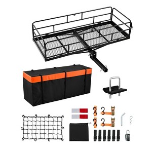 VEVOR 70" x 30" x 6", Hitch Cargo Carrier, 500 lbs Capacity Hitch Cargo Carrier , Folding Hitch Mount with Hitch Lock for 2" Receiver, Black - 1 of 4