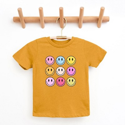 The Juniper Shop Colorful Smiley Face Distressed Toddler Short Sleeve Tee