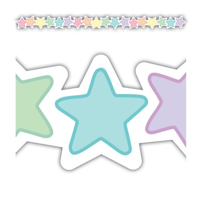 Teacher Created Resources Pastel Pop Stars Die-Cut Border Trim, 35 Feet (Pack of 6)
