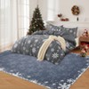 Washable Christmas Living Room Rugs, Home Decorative Snowflake Print Bedroom Rugs, Soft Non Slip Xmas Carpet for Kids Room - 4 of 4