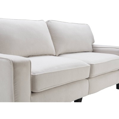 Creamy Comfort Recliner with Wood Accents and Removable Cushions