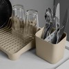 OU Utensil Holder with Removable Divider, Nonslip Cutlery Drainer, Scratch Resistant Finish with Built In Reservoir, Kitchen Sink Caddy - 2 of 4